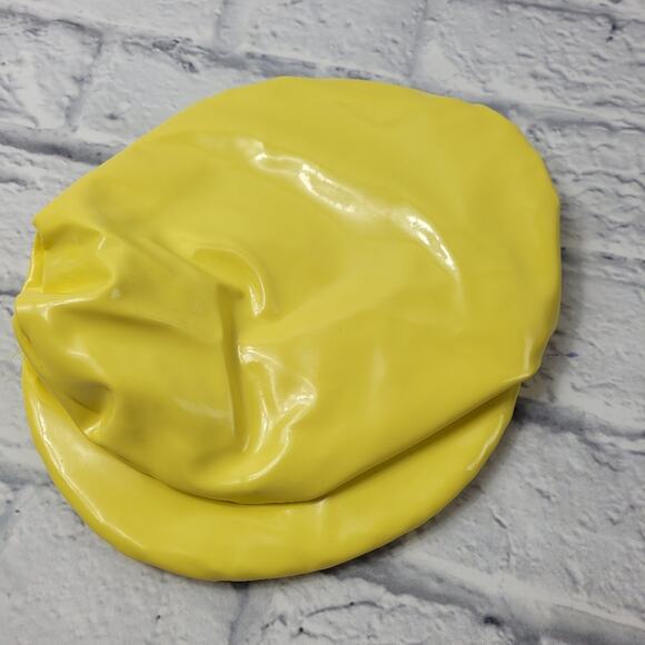 Charades Mod Go Go Flower Power Velour Dress Shiny Yellow Boots & Hat Costume XL - Picture 13 of 15